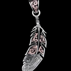 Hyo Silver Feather Pendant Necklace